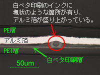 点状物の断面観察(光学顕微鏡)