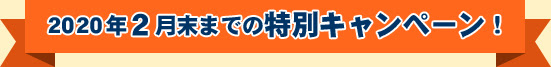 2020年2月末までの特別キャンペーン！