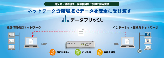 【自治体・金融機関・医療機関など多数の採用実績】ネットワーク分離環境でデータを安全に受け渡す「データブリッジ」