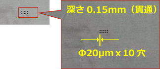 ホトベールⅡΦ20μm微細穴加工事例