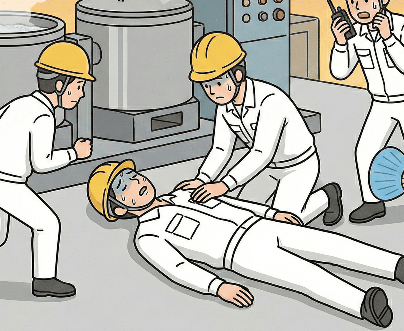 工場内でのタンク検査作業イメージ